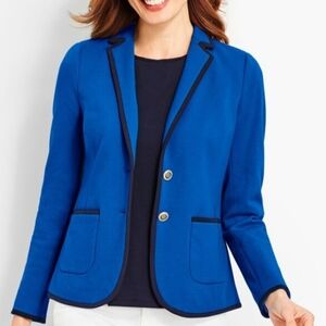 Talbots blue Pique Aberdeen blazer 16P